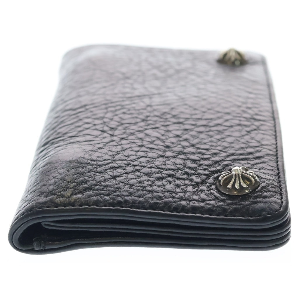 CHROME HEARTS(クロムハーツ) 1ZIP 1ジップ クロスボールボタン レザーウォレット 財布 ヘビーレザー ブラック BCA362
