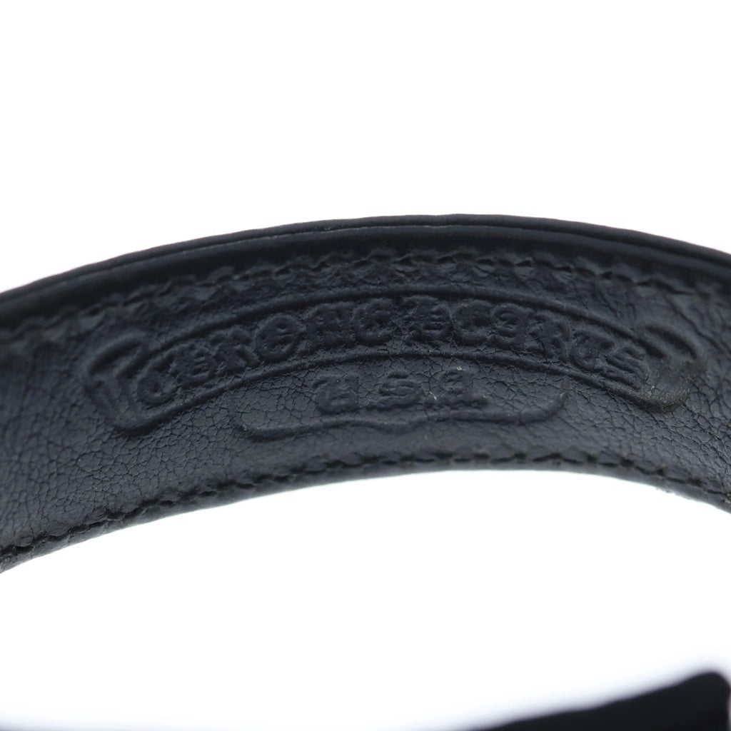 CHROME HEARTS(クロムハーツ) 3BTN 2SNP ケルティック 3ボタン2スナップ レザーブレスレット ブラック/シルバー