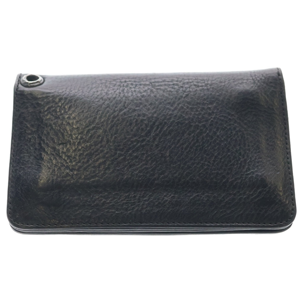 CHROME HEARTS(クロムハーツ) 1ZIP BS FLEUR BUTTON WALLET 1ジップ BSフレアボタン 二つ折り財布 レザーウォレット ブラック