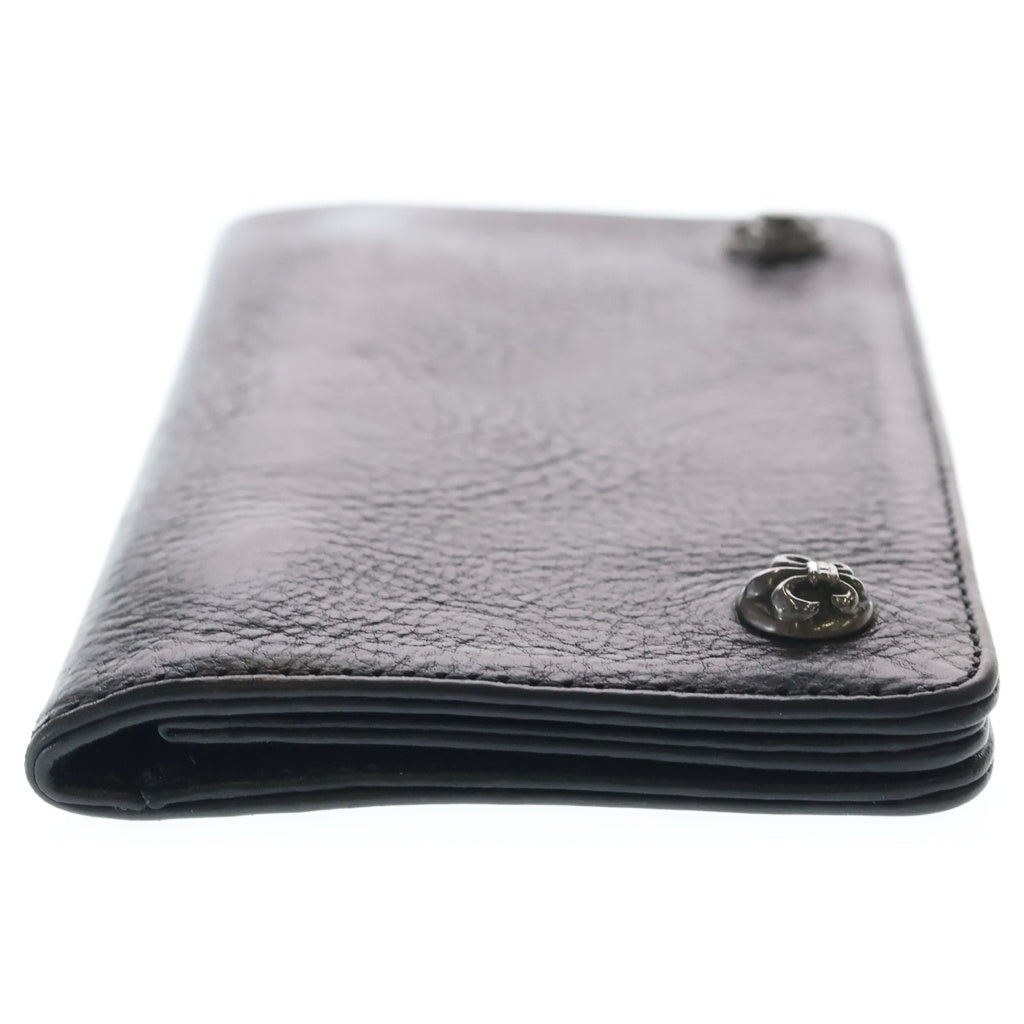 CHROME HEARTS(クロムハーツ) 1ZIP BS FLEUR BUTTON WALLET 1ジップ BSフレアボタン 二つ折り財布 レザーウォレット ブラック