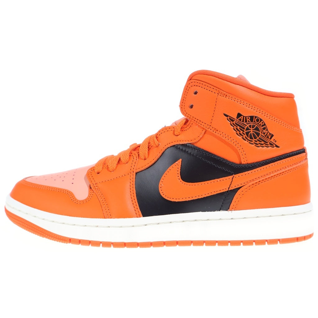 NIKE(ナイキ) WMNS AIR JORDAN 1 MID DM3381-600 エアジョーダン1 ミッド ミドルカットスニーカーシューズ オレンジ/ブラック US10.5/27.5cm