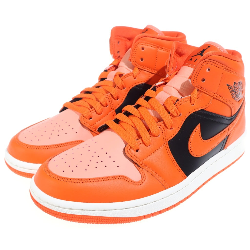 NIKE(ナイキ) WMNS AIR JORDAN 1 MID DM3381-600 エアジョーダン1 ミッド ミドルカットスニーカーシューズ オレンジ/ブラック US10.5/27.5cm