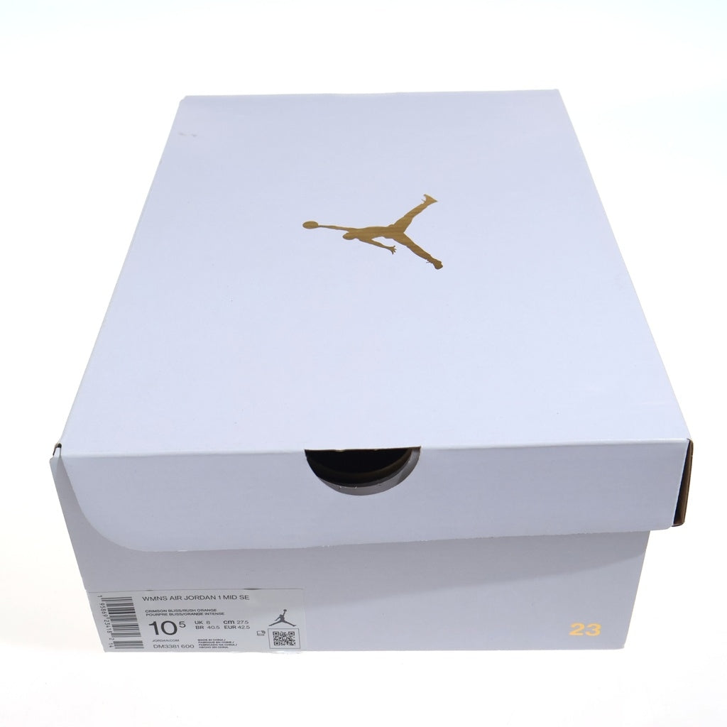 NIKE(ナイキ) WMNS AIR JORDAN 1 MID DM3381-600 エアジョーダン1 ミッド ミドルカットスニーカーシューズ オレンジ/ブラック US10.5/27.5cm