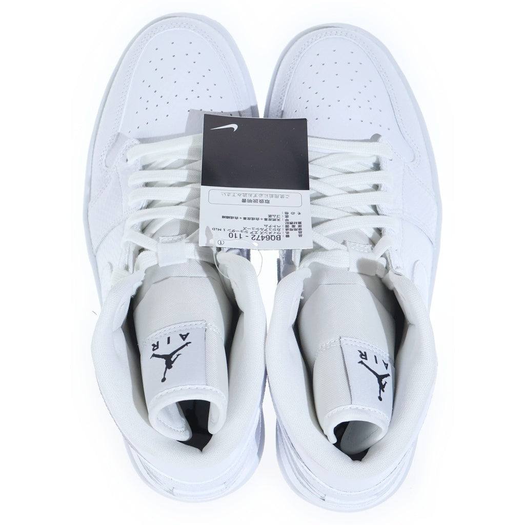 NIKE(ナイキ) WMNS AIR JORDAN 1 MID Snake Skin BQ6472-110 ウィメンズ エアジョーダン1 ミッド スネークスキン ミドルカットスニーカーシューズ ホワイト US10/27cm
