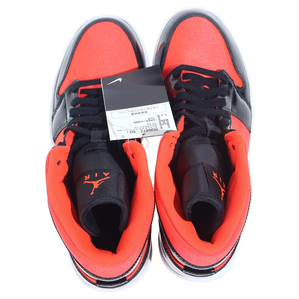 NIKE(ナイキ) WMNS AIR JORDAN 1 MID BQ6472-600 エアジョーダン 1 ミッド ミドルカットスニーカーシューズ ブラック/レッド US10/27cm