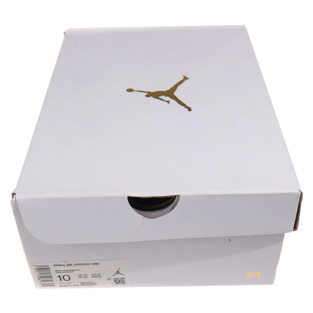 NIKE(ナイキ) WMNS AIR JORDAN 1 MID BQ6472-600 エアジョーダン 1 ミッド ミドルカットスニーカーシューズ ブラック/レッド US10/27cm