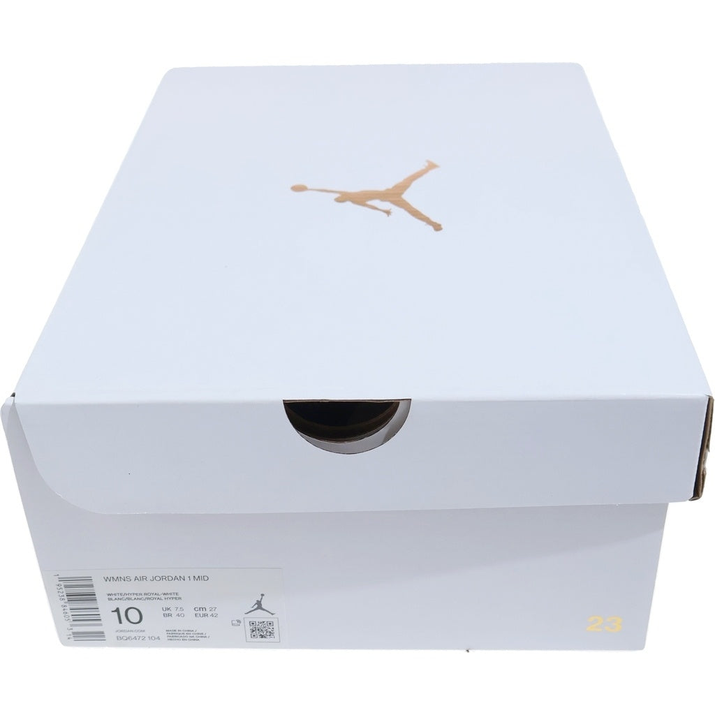 NIKE(ナイキ) WMNS AIR JORDAN 1 MID Kentucky Blue BQ6472-104 エアジョーダン 1 ミッド ケンタッキー ミドルカットスニーカーシューズ ブルー/ホワイト US10/27cm