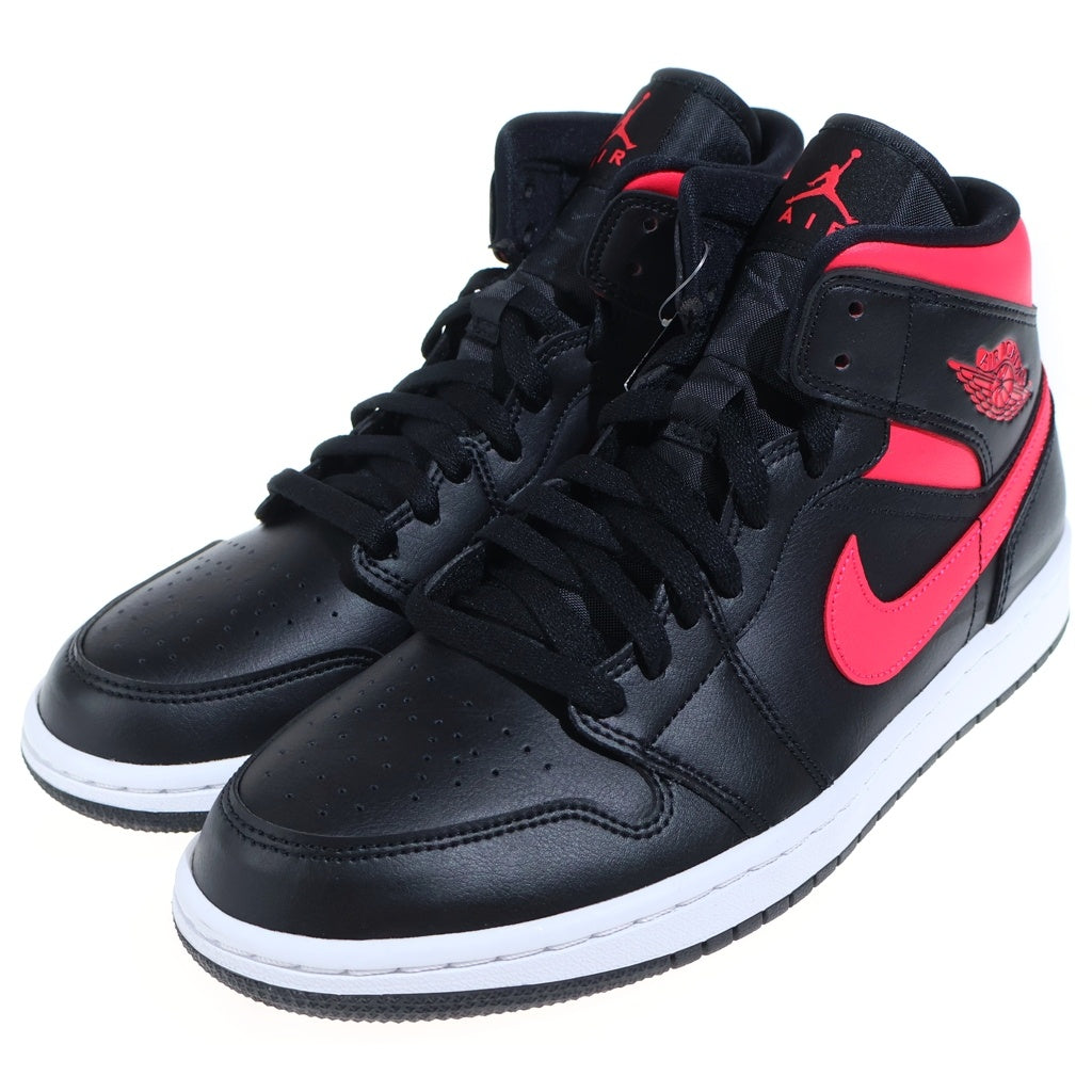 NIKE(ナイキ) WMNS AIR JORDAN 1 MID BQ6472-004 エアジョーダン 1 ミッド ミドルカットスニーカーシューズ ブラック/レッド US10/27cm