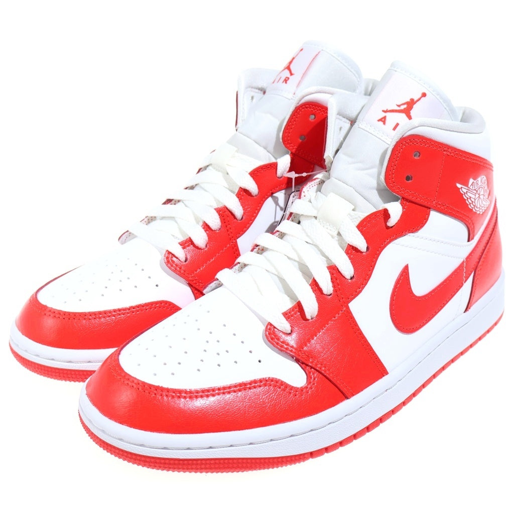 NIKE(ナイキ) WMNS AIR JORDAN 1 MID Habanero Red BQ6472-116 エアジョーダン 1 ミッド ハバネロレッド ミドルカットスニーカーシューズ ホワイト/オレンジ US10/27cm