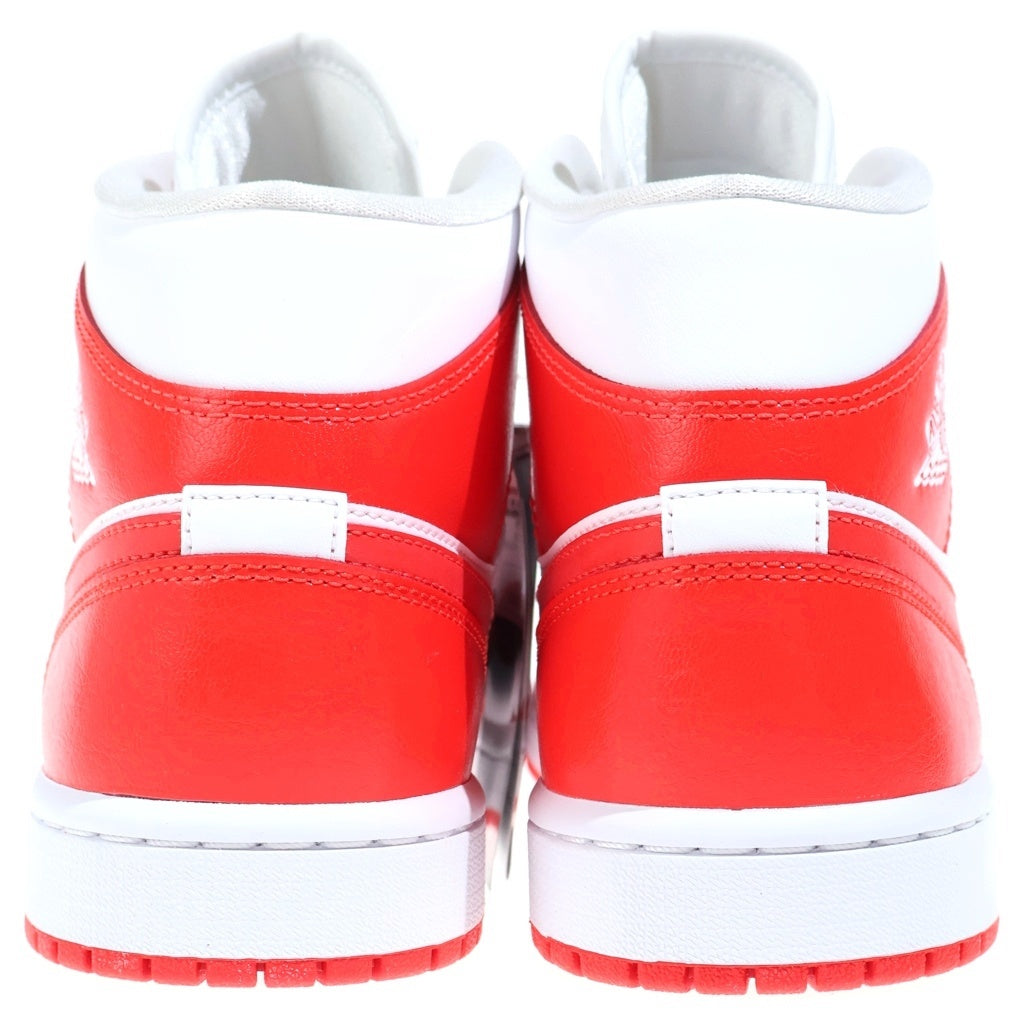 NIKE(ナイキ) WMNS AIR JORDAN 1 MID Habanero Red BQ6472-116 エアジョーダン 1 ミッド ハバネロレッド ミドルカットスニーカーシューズ ホワイト/オレンジ US10/27cm