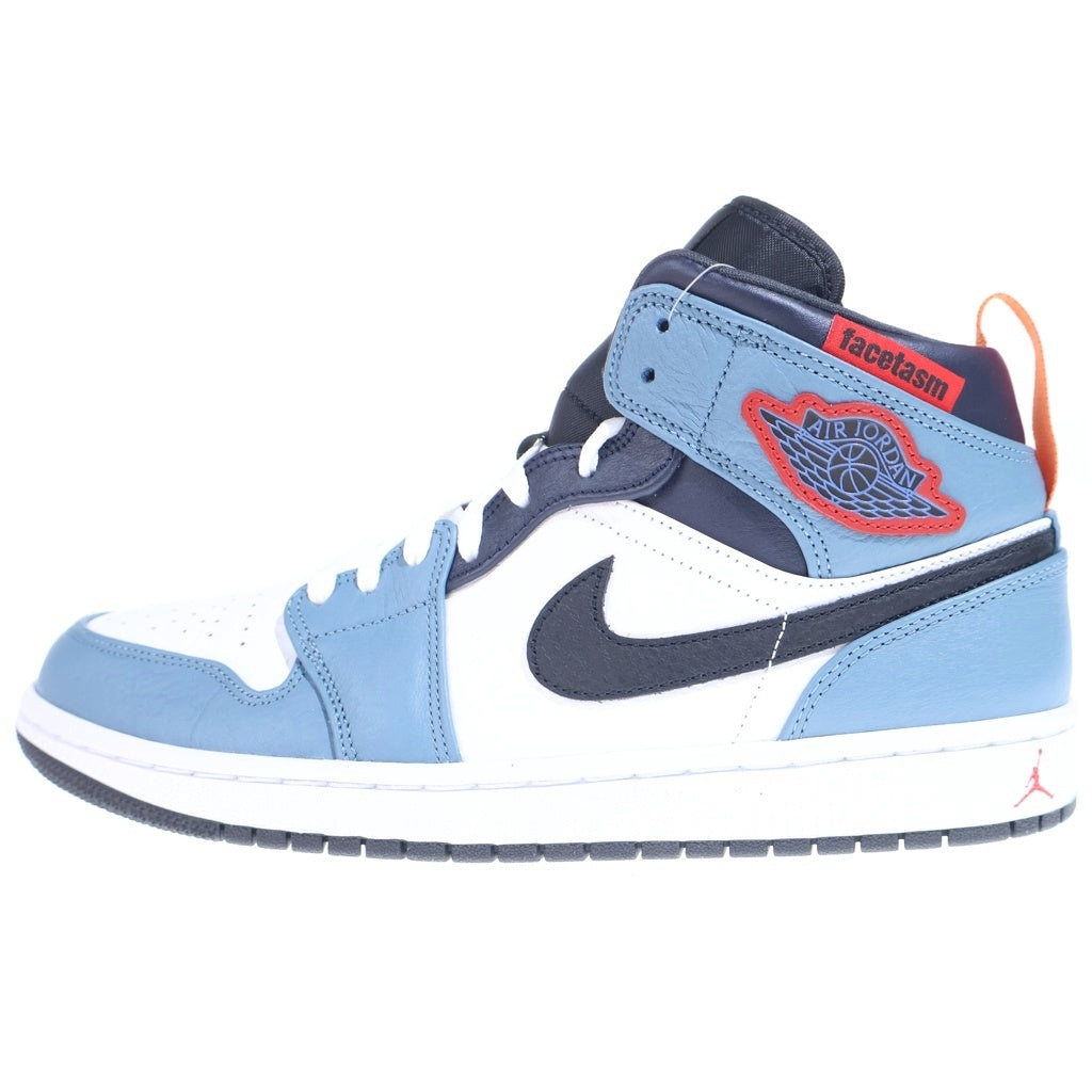 NIKE(ナイキ) ×FACETASM AIR JORDAN 1 MID CU2802-100 ファセッタズム エアジョーダン 1 ミッド ミドルカットスニーカーシューズ ネイビー/ホワイト US9.5/27.5cm