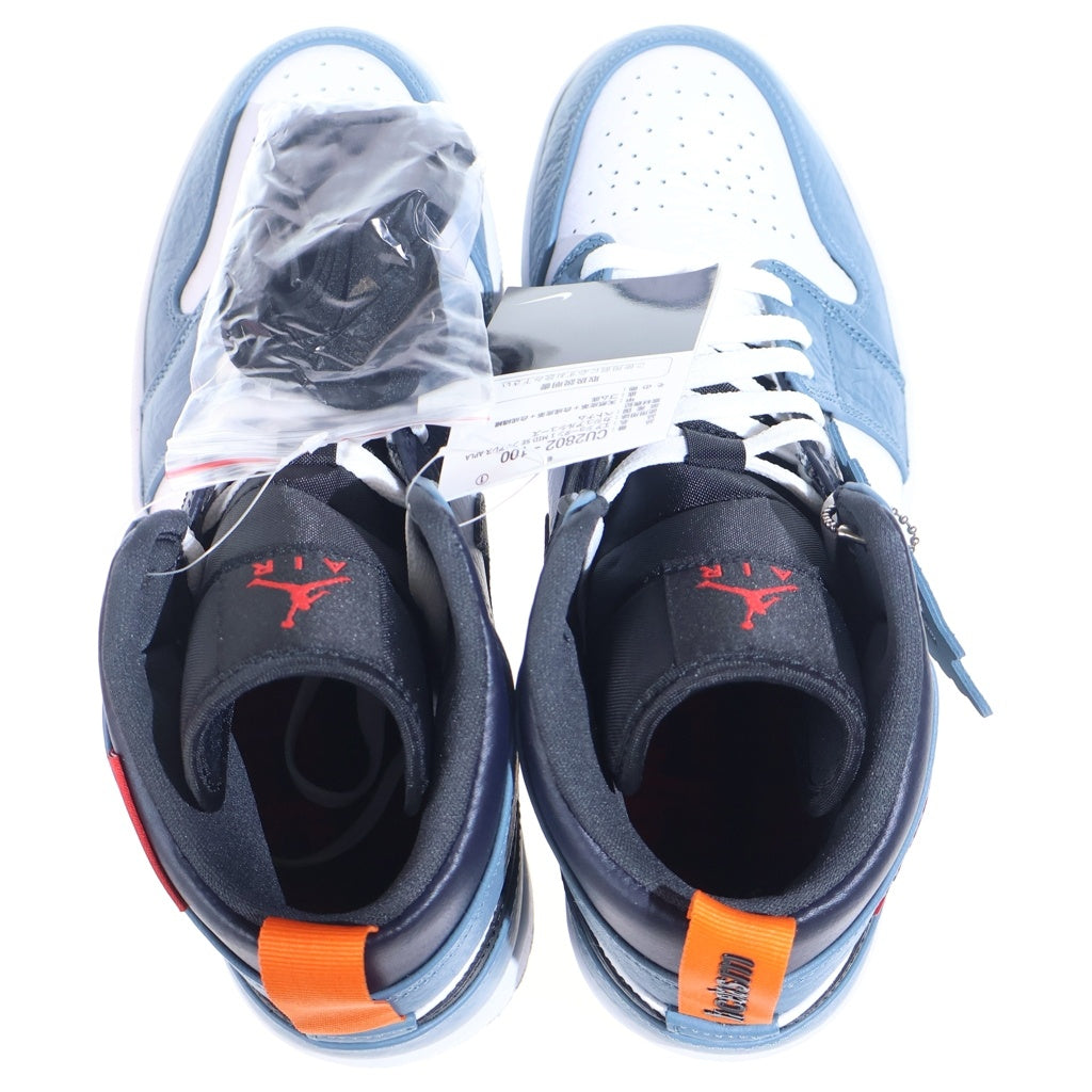NIKE(ナイキ) ×FACETASM AIR JORDAN 1 MID CU2802-100 ファセッタズム エアジョーダン 1 ミッド ミドルカットスニーカーシューズ ネイビー/ホワイト US9.5/27.5cm
