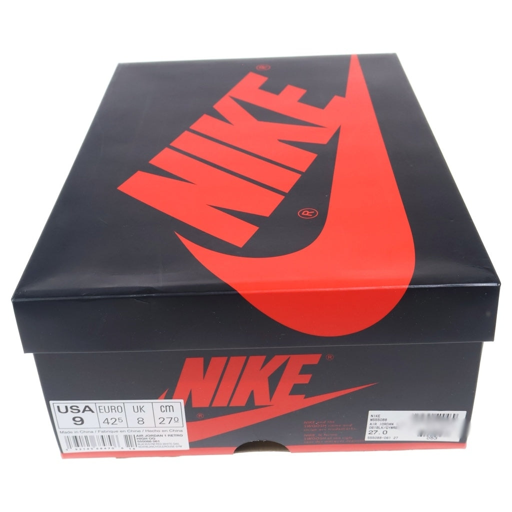 NIKE(ナイキ) AIR JORDAN 1 HIGH OG Gym Red 555088-061 エアジョーダン1 ハイ ジムレッド ハイカットスニーカーシューズ ブラック/レッド US9/27cm