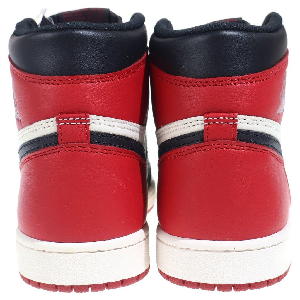 NIKE(ナイキ) AIR JORDAN 1 HIGH OG Bred Toe 555088-610 エアジョーダン1 ハイ ブレッドトゥ ハイカットスニーカーシューズ レッド/ホワイト US9/27cm