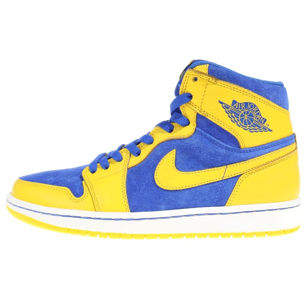 NIKE(ナイキ) 【観賞用 2013年製】AIR JORDAN 1 HIGH OG Laney 555088-707 エアジョーダン1 ハイ レイニー ハイカットスニーカーシューズ イエロー/ブルー US9/27cm