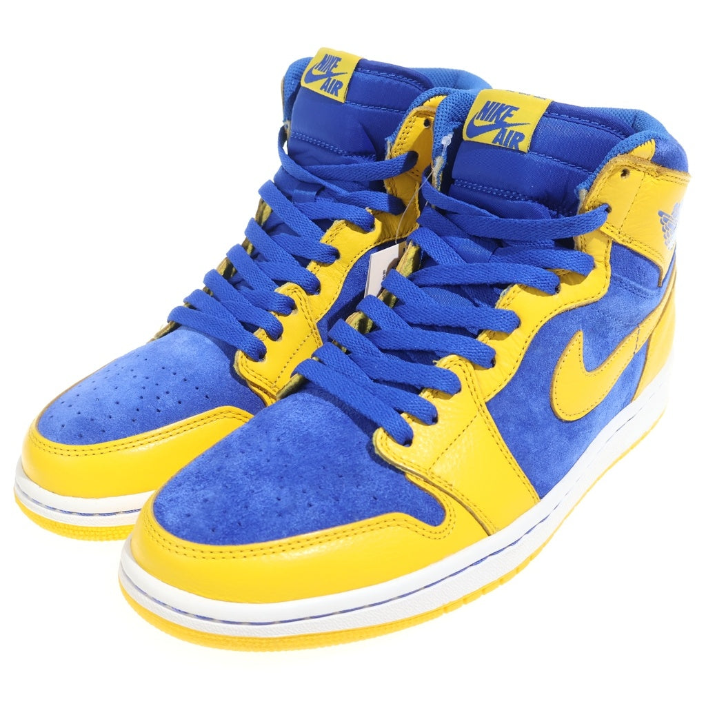NIKE(ナイキ) 【観賞用 2013年製】AIR JORDAN 1 HIGH OG Laney 555088-707 エアジョーダン1 ハイ レイニー ハイカットスニーカーシューズ イエロー/ブルー US9/27cm