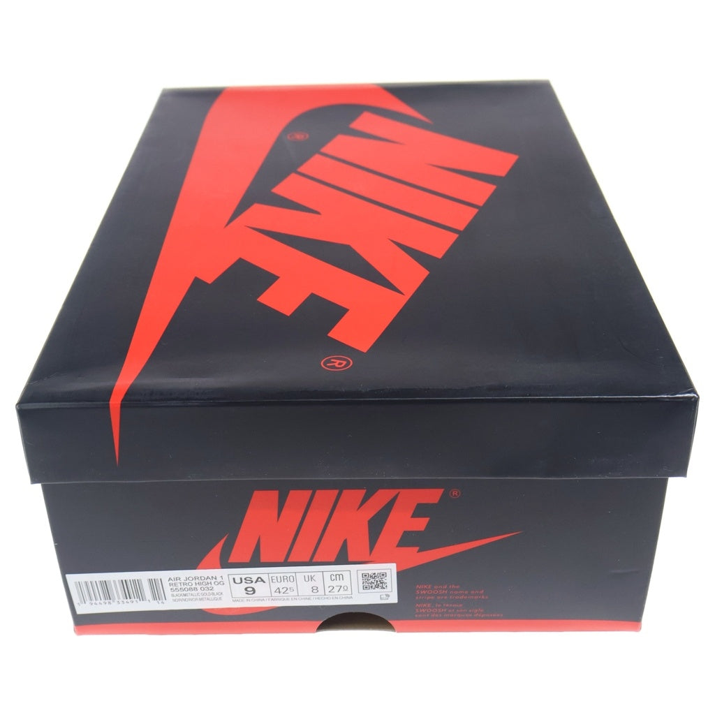 NIKE(ナイキ) AIR JORDAN 1 HIGH OG Metalic Gold 555088-032 エアジョーダン1 ハイ メタリックゴールド ハイカットスニーカーシューズ ブラック/ゴールド US9/27cm