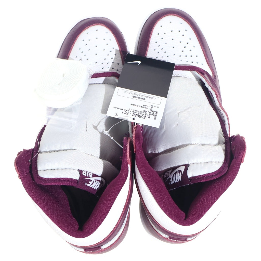NIKE(ナイキ) AIR JORDAN 1 HIGH OG Bordeaux 555088-611 エアジョーダン1 ハイ ボルドー ハイカットスニーカーシューズ ボルドー/ホワイト US9/27cm