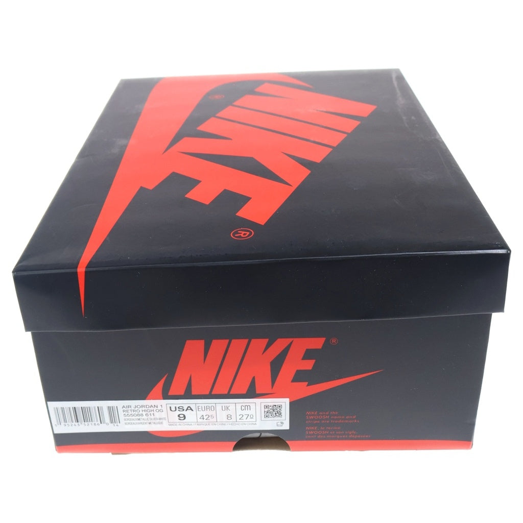 NIKE(ナイキ) AIR JORDAN 1 HIGH OG Bordeaux 555088-611 エアジョーダン1 ハイ ボルドー ハイカットスニーカーシューズ ボルドー/ホワイト US9/27cm
