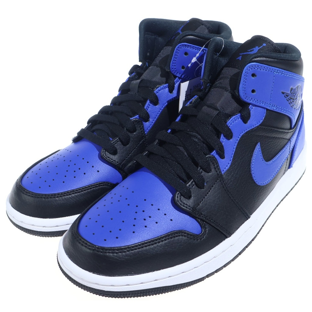 NIKE(ナイキ) AIR JORDAN 1 MID HYPER ROYAL 554724-077 エアジョーダン1 ミッド ハイパーロイヤル ミドルカットスニーカー ブルー/ブラック US9/27cm