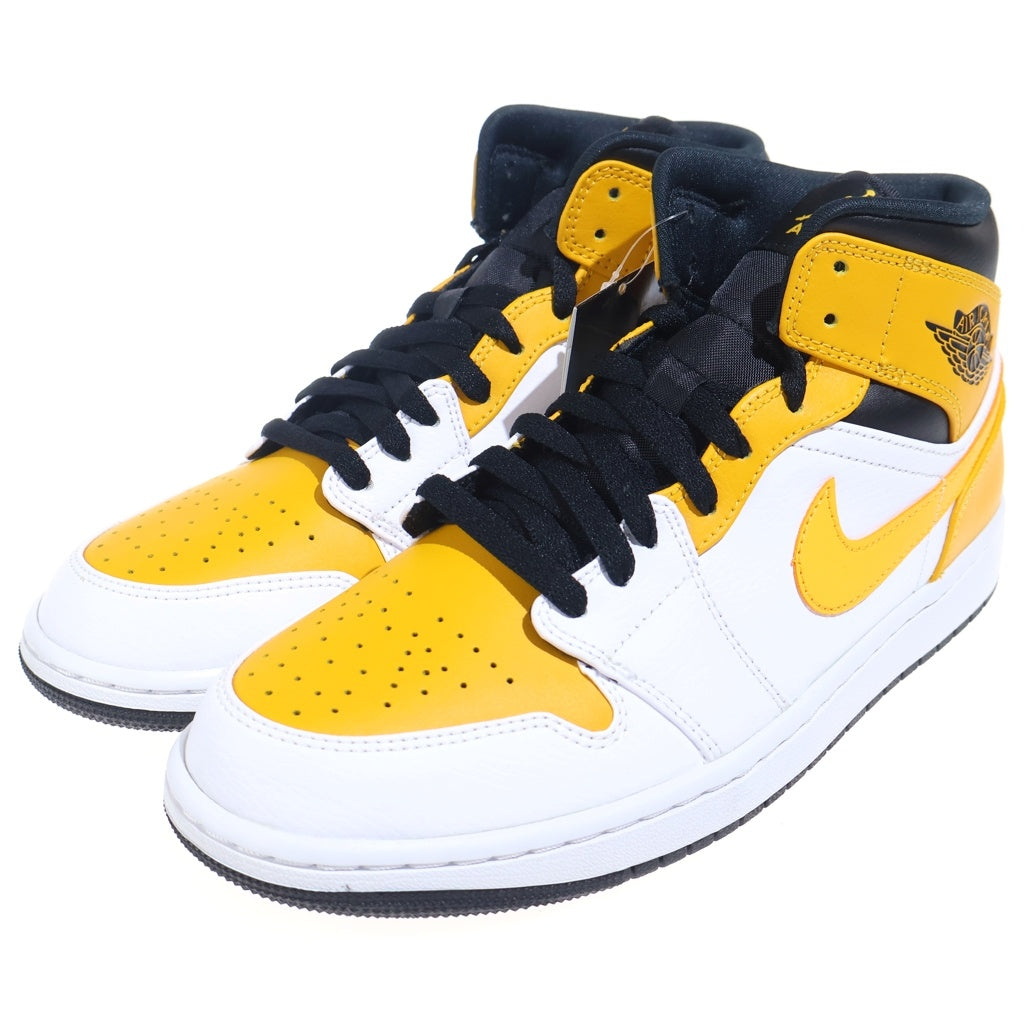 NIKE(ナイキ) AIR JORDAN 1 MID UNIVERSITY GOLD 554724-170 エアジョーダン1 ミッド ユニバーシティ ゴールド ミッドカットスニーカー ホワイト/イエロー US9/27cm