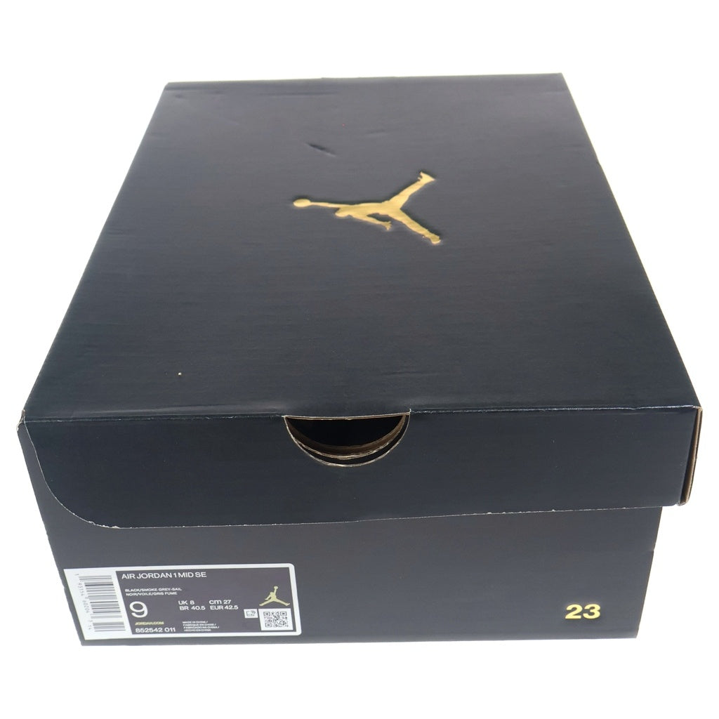 NIKE(ナイキ) AIR JORDAN 1 MID SE 852542-011 エアジョーダン1 ミッドカットスニーカー ホワイト/ブラック US9/27cm