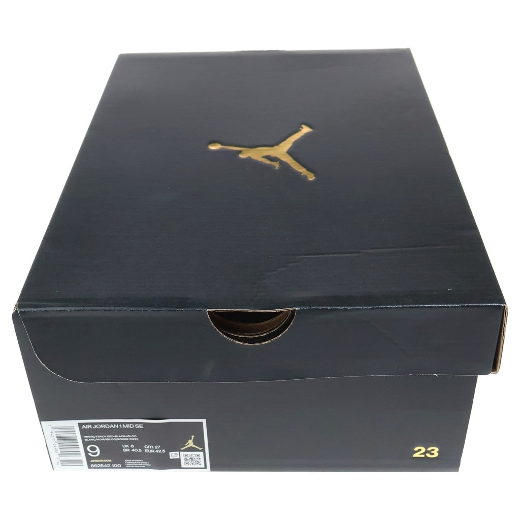NIKE(ナイキ) AIR JORDAN 1 MID SE 852542-100 エアジョーダン1 ミッドカットスニーカー ホワイト/ブラック/レッド US9/27cm