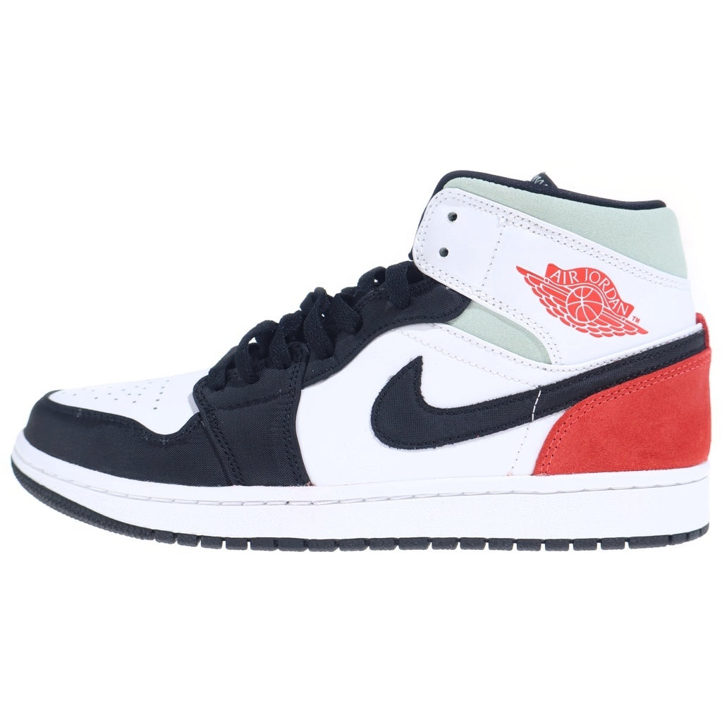 NIKE(ナイキ) AIR JORDAN 1 MID SE 852542-100 エアジョーダン1 ミッドカットスニーカー ホワイト/ブラック/レッド US9/27cm