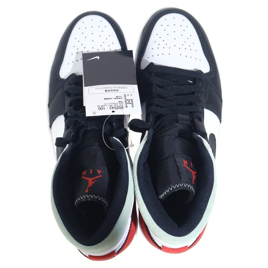 NIKE(ナイキ) AIR JORDAN 1 MID SE 852542-100 エアジョーダン1 ミッドカットスニーカー ホワイト/ブラック/レッド US9/27cm