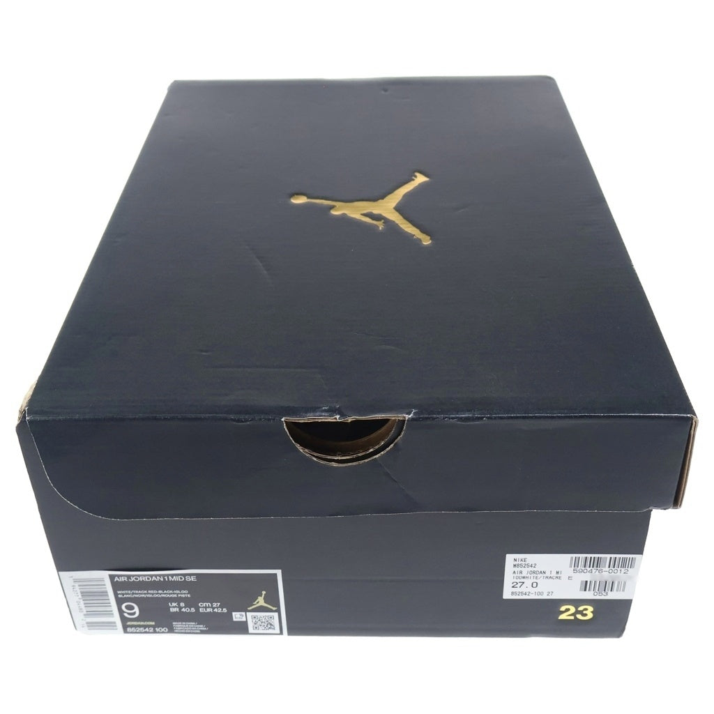 NIKE(ナイキ) AIR JORDAN 1 MID SE 852542-100 エアジョーダン1 ミッドカットスニーカー ホワイト/ブラック/レッド US9/27cm