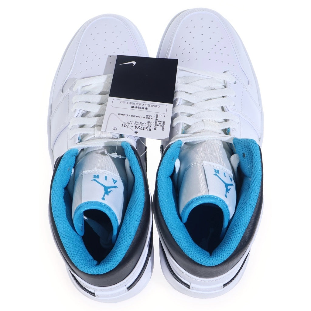 NIKE(ナイキ) AIR JORDAN 1 MID Laser blue 554724-141 エアジョーダン1 ミッド レーサーブルー ミドルカットスニーカー ブルー/ホワイト US9/27cm