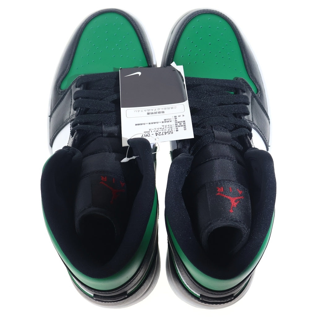 NIKE(ナイキ) AIR JORDAN 1 MID PINE GREEN 554724-067 エアジョーダン 1 ミッド パイングリーン ミッドカットスニーカー グリーン/ブラック US9/27cm