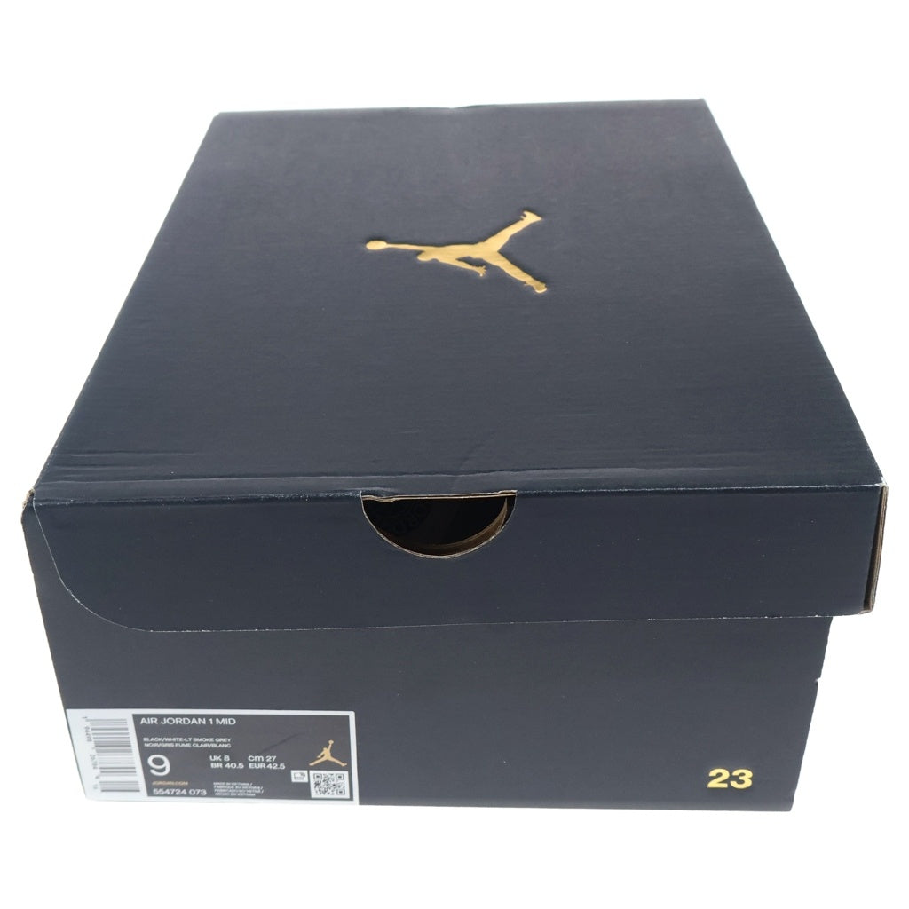 NIKE(ナイキ) AIR JORDAN 1 MID White Shadow 554724-073 エアジョーダン1 ミッド ホワイトシャドウ ミドルカットスニーカー グレー/ブラック US9/27cm