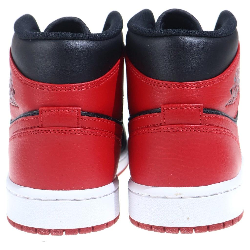 NIKE(ナイキ) AIR JORDAN 1 MID Bred 554724-074 エアジョーダン1 ミッド ブレッド ミドルカットスニーカー レッド/ブラック US9/27cm