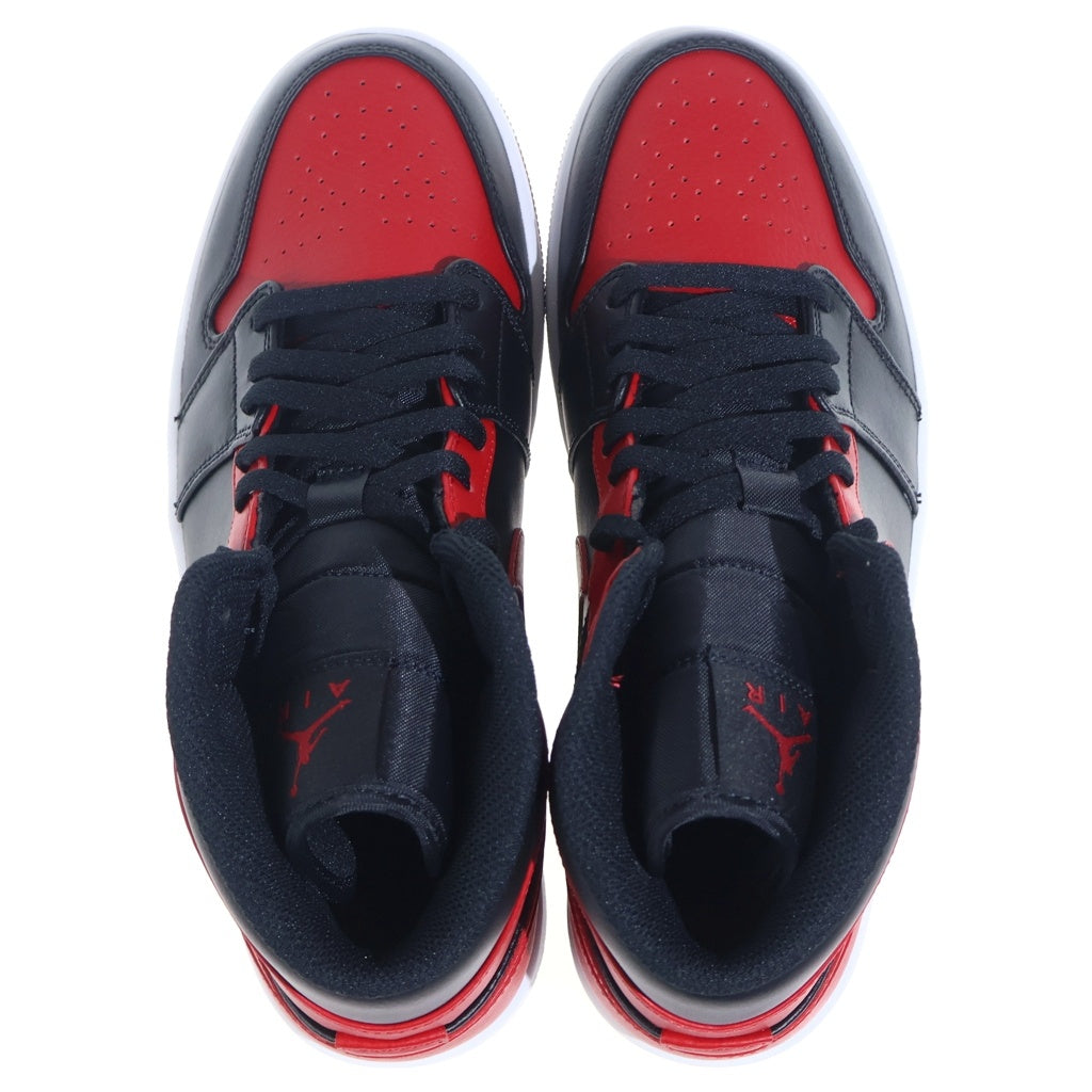 NIKE(ナイキ) AIR JORDAN 1 MID Bred 554724-074 エアジョーダン1 ミッド ブレッド ミドルカットスニーカー レッド/ブラック US9/27cm