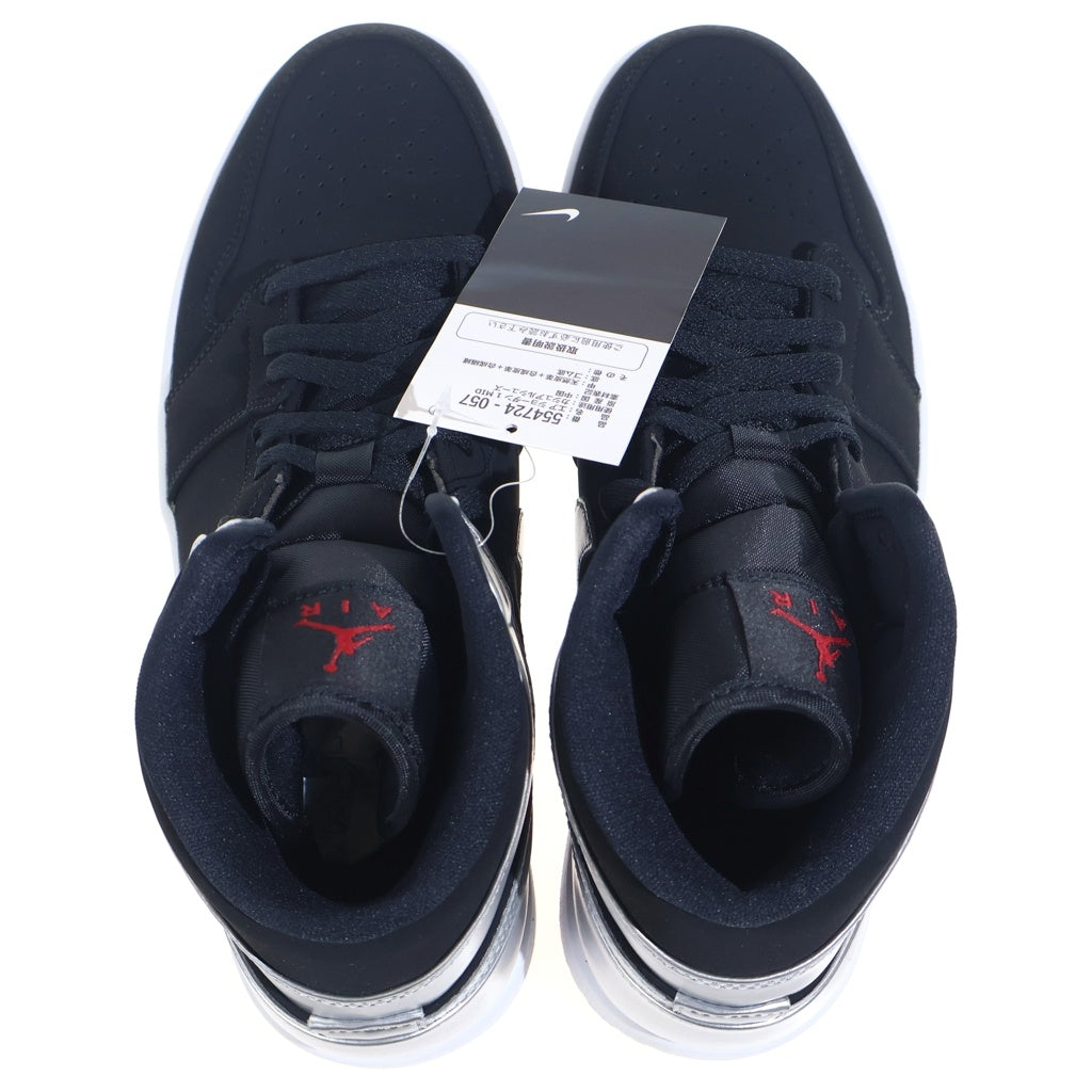 NIKE(ナイキ) AIR JORDAN 1 MID Johnny Kilroy 554724-057 エアジョーダン1 ミッド ジョニーキルロイ ミドルカットスニーカー シルバー/ブラック US9/27cm