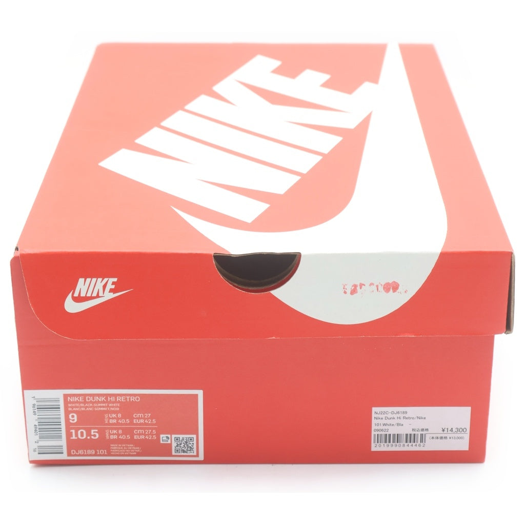 NIKE(ナイキ) DUNK HIGH RETRO BLACK WHITE DJ6189-101 ダンク ハイカットスニーカー ブラック/ホワイト US9/27cm