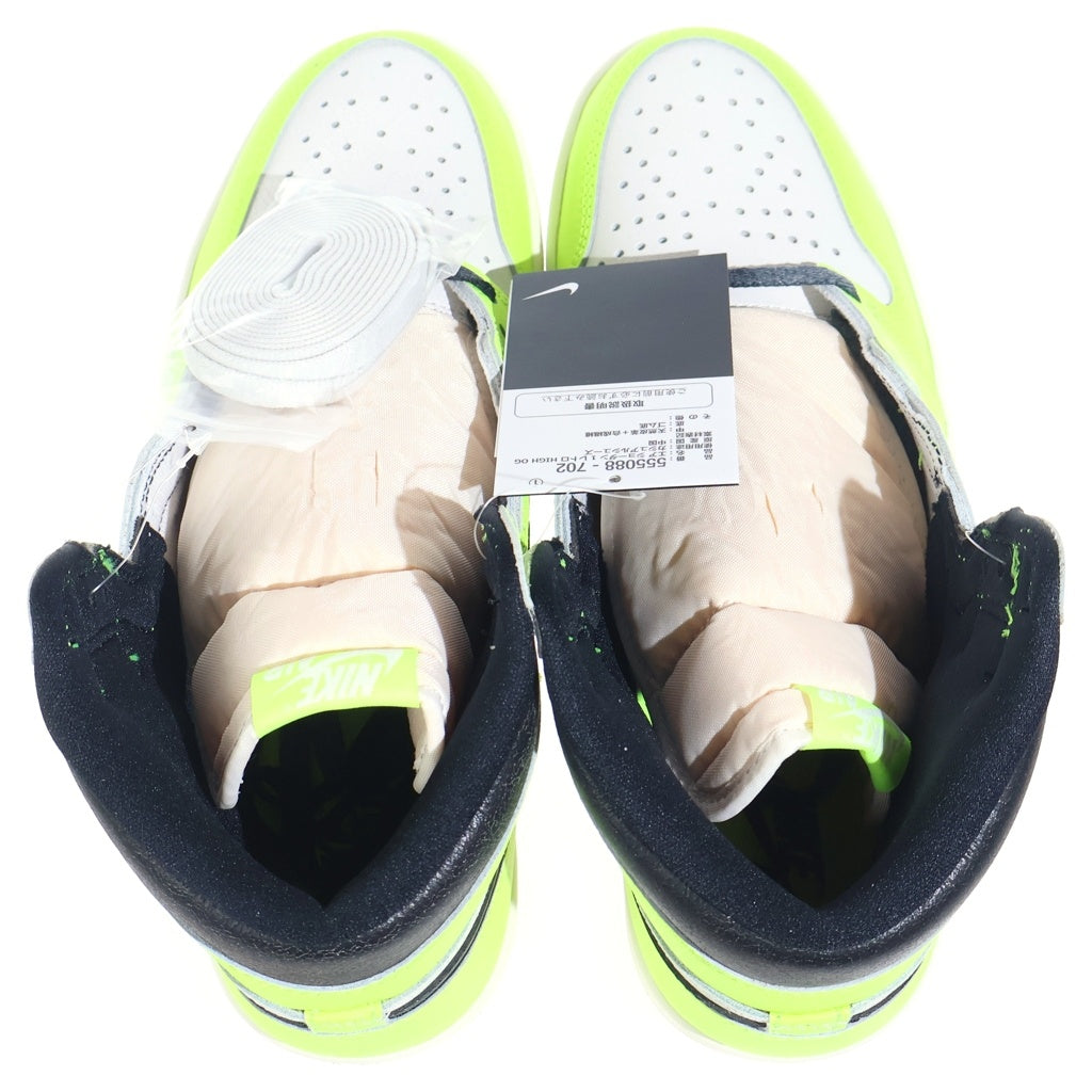 NIKE(ナイキ) AIR JORDAN 1 RETRO HIGH OG VOLT VISIONAIRE 555088-702 エアジョーダン1 レトロ ボルト ヴィジョネア ハイカットスニーカー イエロー/ホワイト US9/27cm