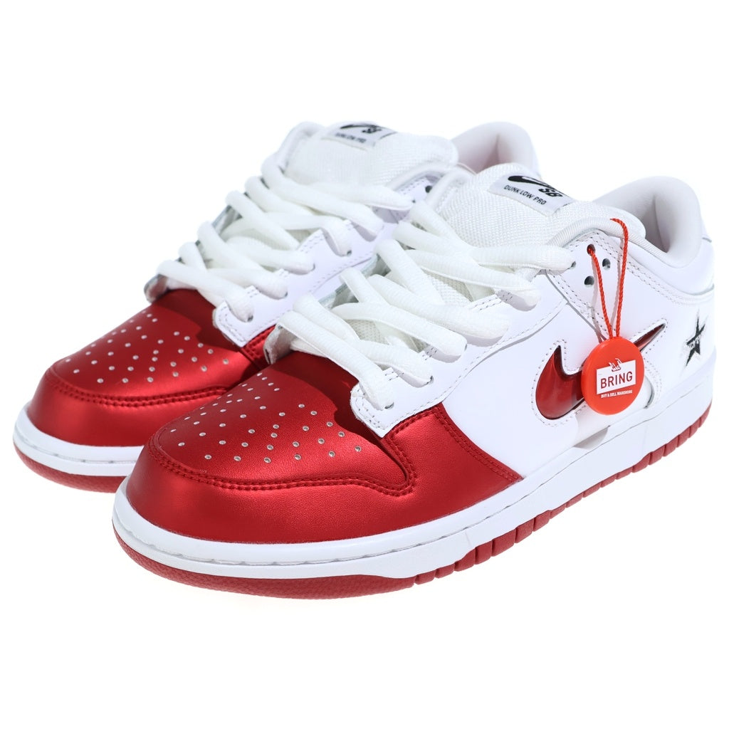 SUPREME(シュプリーム) 19AW ×NIKE SB DUNK LOW OG QS CK3480-600 ナイキエスビー ダンク ローカットスニーカー ホワイト/メタリックレッド US9/27cm