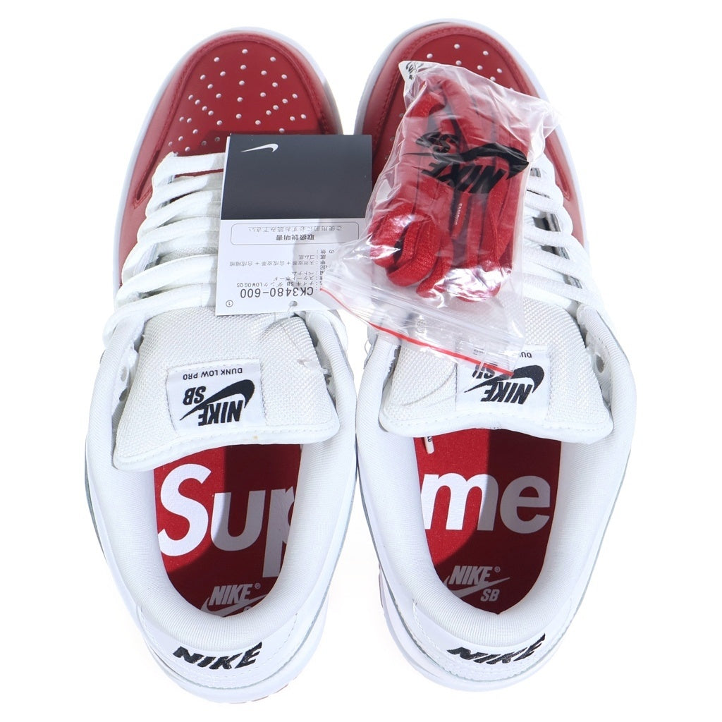 SUPREME(シュプリーム) 19AW ×NIKE SB DUNK LOW OG QS CK3480-600 ナイキエスビー ダンク ローカットスニーカー ホワイト/メタリックレッド US9/27cm