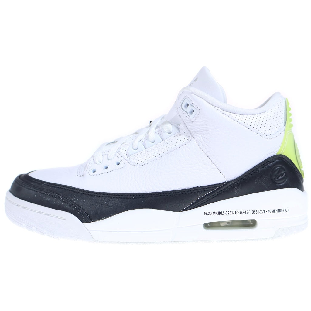 NIKE(ナイキ) ×FRAGMENT DESIGN AIR JORDAN3 RETRO SP DA3595-100 フラグメントデザイン エアジョーダン3 ミッドカットスニーカー ホワイト/ブラック US9/27cm