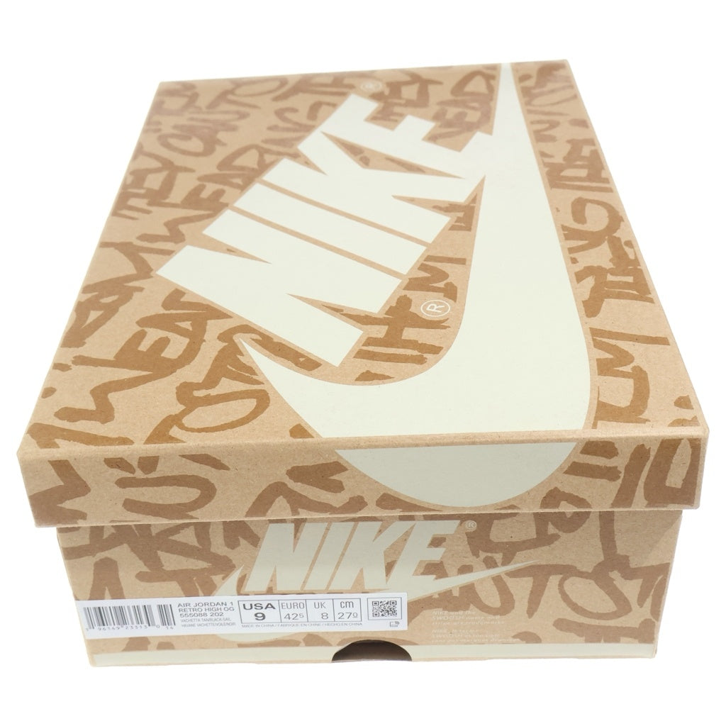 NIKE(ナイキ) AIR JORDAN 1 RETRO HIGH OG VACHETTA TAN 555088-202 エアジョーダン1 レトロ ハイ バケッタ タン ハイカットスニーカー ブラック/ベージュ US11.5/29.5cm