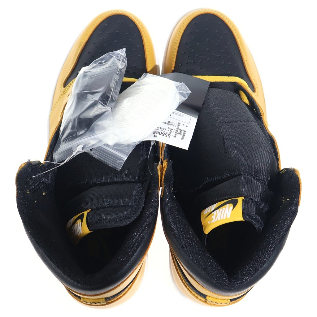 NIKE(ナイキ) AIR JORDAN 1 HIGH OG POLLEN 555088-701 エアジョーダン1 パラン ハイカットスニーカー ブラック/イエロー US9/27cm