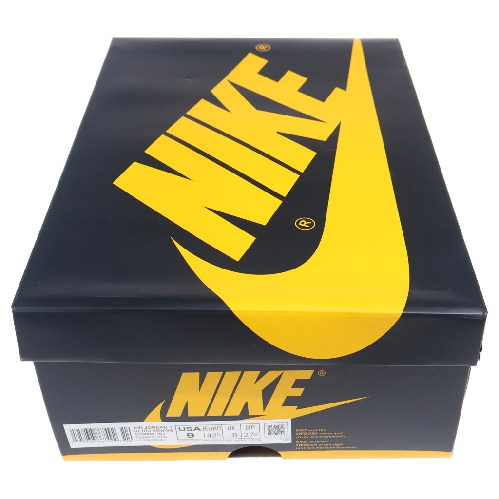 NIKE(ナイキ) AIR JORDAN 1 HIGH OG POLLEN 555088-701 エアジョーダン1 パラン ハイカットスニーカー ブラック/イエロー US9/27cm
