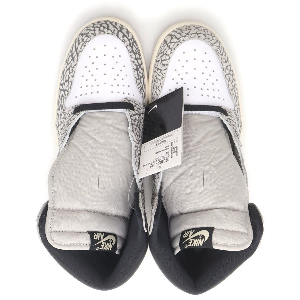 NIKE(ナイキ) AIR JORDAN 1 RETRO HIGH OG WHITE CEMENT ELEPHANT DZ5485-052 エアジョーダン1 ホワイトセメント ハイカットスニーカー ホワイト/グレー US9/27cm