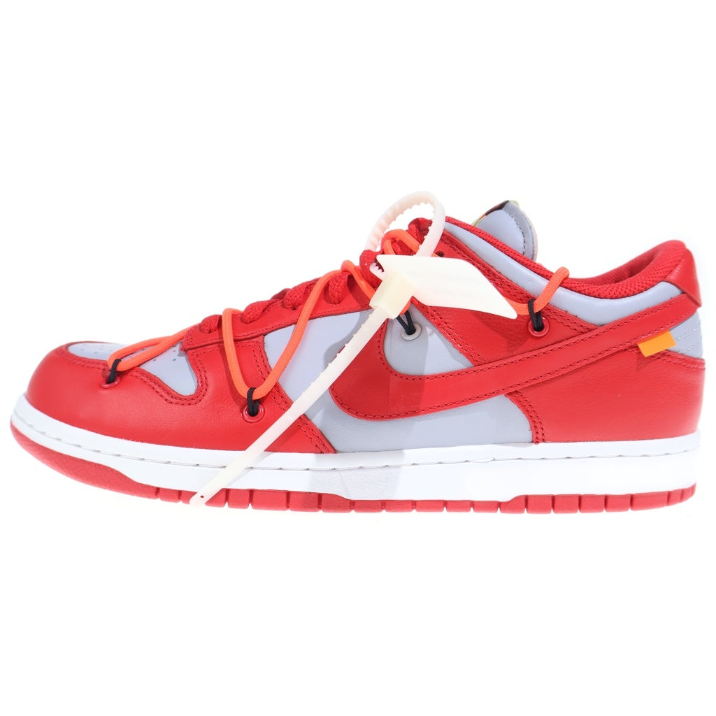 NIKE(ナイキ) ×OFF-WHITE DUNK LOW LTHR CT0856-600 オフホワイト ダンク ローカットスニーカー レッド/グレー US10/28cm