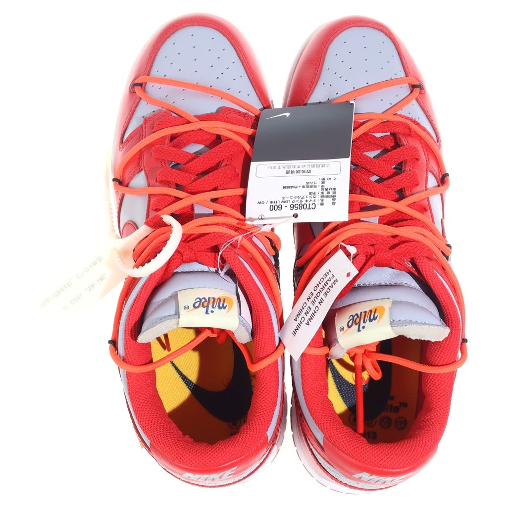 NIKE(ナイキ) ×OFF-WHITE DUNK LOW LTHR CT0856-600 オフホワイト ダンク ローカットスニーカー レッド/グレー US10/28cm