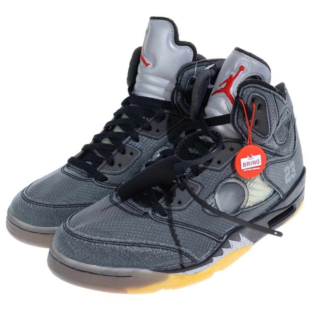 NIKE(ナイキ) ×OFF-WHITE AIR JORDAN 5 RETRO SP CT8480-001 オフホワイト エアジョーダン5 レトロ ハイカットスニーカー グレー US8.5/26.5cm