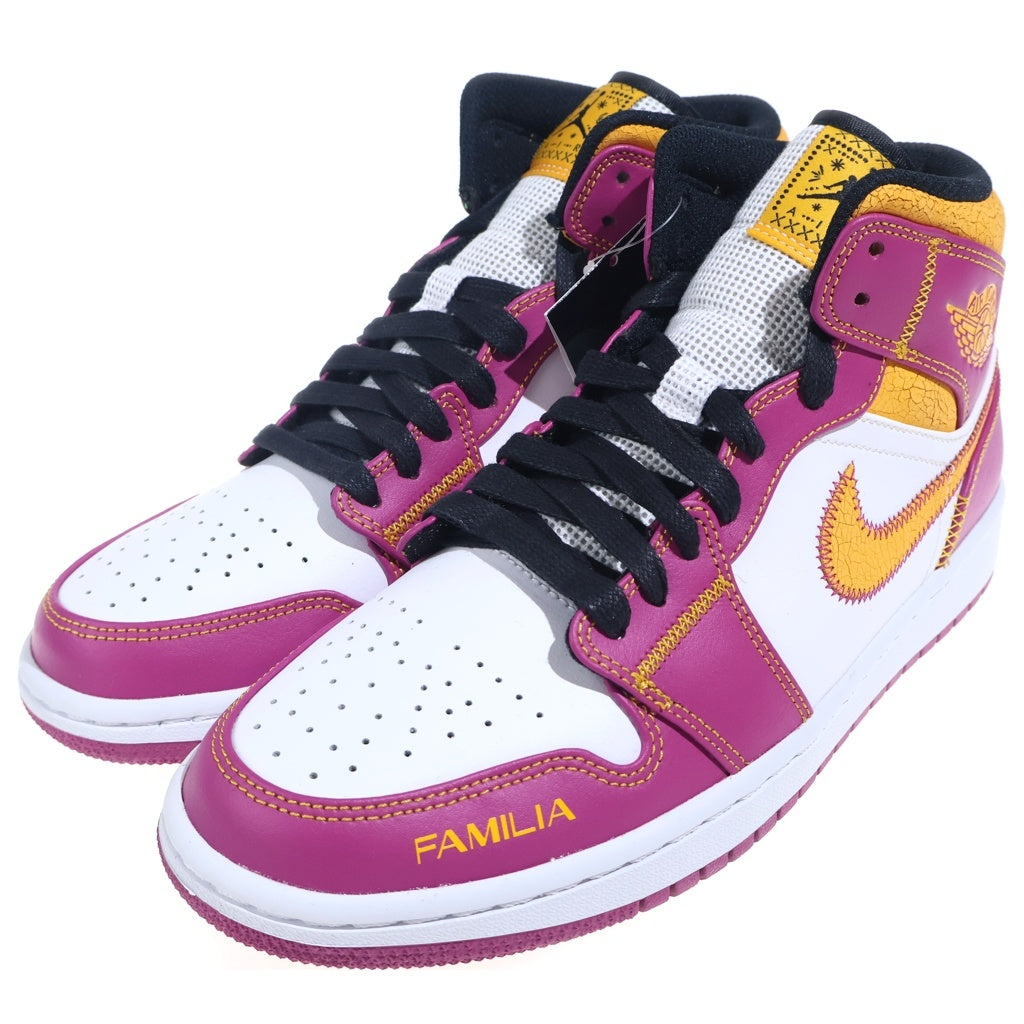 NIKE(ナイキ) AIR JORDAN 1 MID DOD DIA DE LOS MUERTOS DC0350-100 エアジョーダン1 ディア デ ムエルトス ミッドカットスニーカー パープル/イエロー US9/27cm