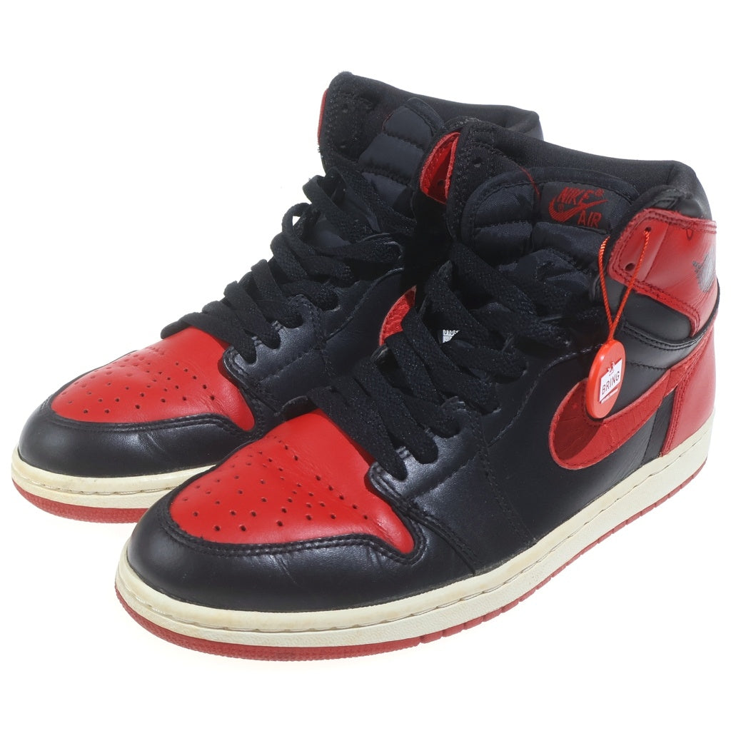 NIKE(ナイキ) 【鑑賞用 2001年製】 AIR JORDAN 1 RETRO HIGH BLACK VARSITY RED 136066-061 エアジョーダン1 ブレッド ハイカットスニーカー ブラック/レッド US8.5/26.5cm